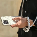 قاب لوزی با دو آویز مرواریدی بلند و کوتاه (کدC1397)
