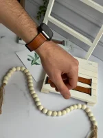بند اپل واچ چرم قفل مگنتی قهوه ای (کدw5017) - Image 3