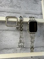 بند اپل واچ پروانه نگینی استیل + گارد نگین دار (کدw5032) - Image 3