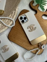 قاب Gold Chanel با آویز مرواریدی (کدC1265) - Image 2