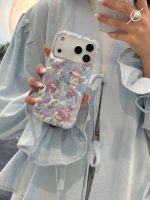 قاب موبایل گل آبی و گربه پاپیونی - Image 4
