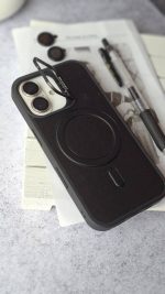 قاب موبایل Leather case قاب چرمی لنز استندی مگ سیف فعال همراه با ولت - Image 3