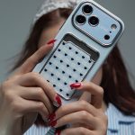قاب موبایل آیفون قلب آیینه ای دریا جاکارتی + بندست
