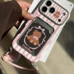 قاب خرس 🧸 جاکارتی آینه ای با آویز (کدC2312)